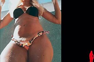 hey, it's such a steamy afternoon with this hot milf showing off her natural tits and blonde hair in the garden