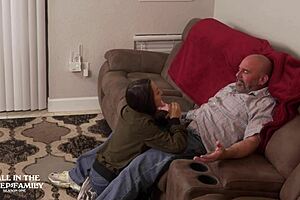 sex freak freya von doom drops by to see stepdad and his new wife for taboo fun