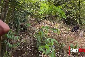 Ebony Prince Catches and Fucks Virgin Maid with Big Ass Doggystyle Outdoors in Hardcore African Action