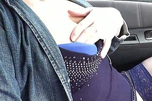 Sexy milf Frina stops car on side of road but why does she finger wet pussy for strong orgasm?