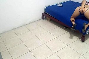 big tits milf latina gets exclusive dildos from sex toy salesman at window on credit for juicy vagina