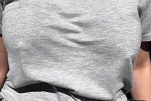 Horny stepmom Artemisia Love bounces big boobs in outdoor nipple session