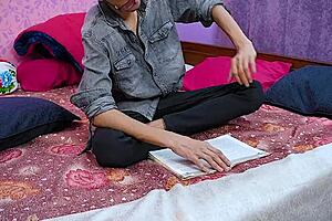 Indian stepdad creampies stepdaughter in tight pussy after hardcore doggystyle fuck