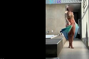 sensual dancing in skirt and panties outdoors