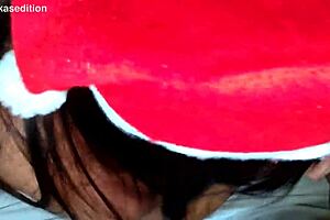 i love how bianca naldy gets naughty with papai noel and her natural tits