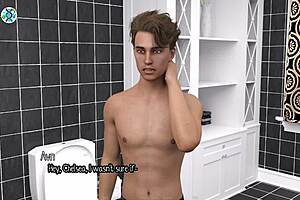 Blonde cheerleader from Elmwood University struggles to fit big white cock in her mouth during blowjob.