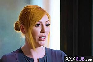 i felt amazing as redhead milf lauren phillips massaged me her best client then gave extra rough titty fuck with big tits and big ass blowjob