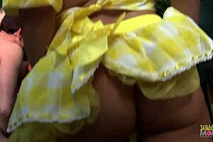 Bartender Serves Two Slutty Milfs With Big Tits Blonde Blowjob And Doggystyle Cock Riding. They Get Facial Cum And Creampie In Stockings At Bar.