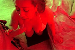 i'm that latina milf under red light suckin balls spittin on dick givin handjob gettin huge facial cumshot