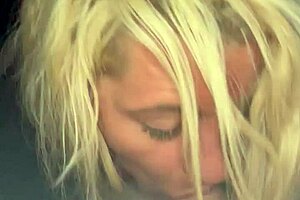 Pretty Hooker Gives Nighttime Blowjob in Car Until Cum Spills Out and She Sucks It Back