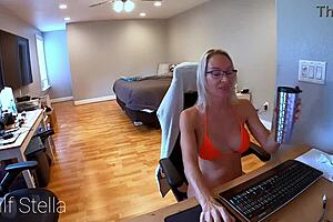 What if this busty stepmom milf goes wild masturbating in a live free full scene with pussy stretching?