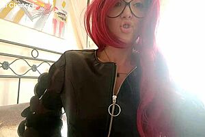 Stepson tears off milf's clothes in homemade video. He splashes cum on her lingerie body.