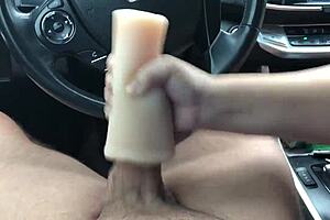 i love giving pocket pussy handjob with big cock licking and outdoor massage leading to wet car orgasm