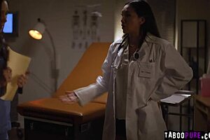 latina nurse vicki chase seduces brunette patient sinn sage in hospital with interracial lesbian ass licking