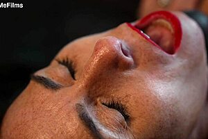 oh god, this wax punishment feels so intense on my fit milf body with wet pussy dripping, she moans in bdsm solo