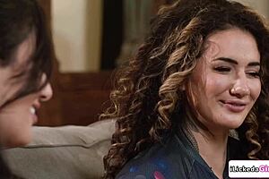 Big tits lesbian babe facesits busty arab delivery crew