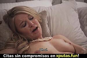 Blonde Stepmom Spreads Legs for Cute Stepson to Pound Her Pussy and Fill with Creampie