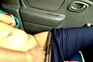 Indian mom enjoys outdoor forest public sex in car with huge cock