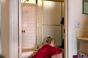 Stepmom erin electra contrasts taboo help with stepson cumming in bathroom