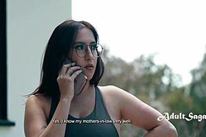 Big butt mother in law lies blindfolded for lesbian licking and fingering in caught threesome with charlotte stokely april o neil casey calvert