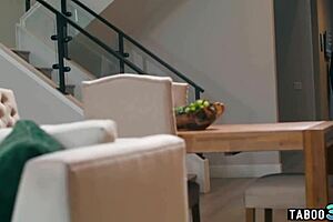 Hubby engages in intimate activities with teen babysitter Serena Hill while his milf wife is nearby.