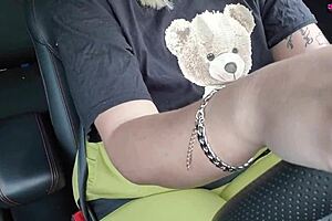 Driving with my huge tits out