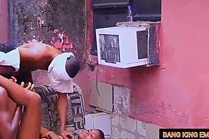 gentle vi stretched tight ebony amateur pussy and asshole in pov for sex addicted neighbours outdoors