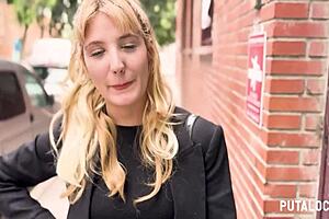 Hot Argentinian Agustina gets picked up by Torbe for street sex with blowjob and cum in mouth