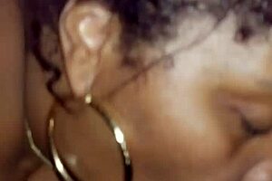 Gorgeous black milf craves that dick and balls in her blowjob session!