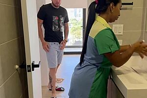 Stepson and his friends took turns fucking freeuse stepmom until they all came inside her.