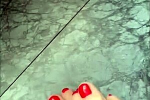 Huge Giantess Feet Covered in Cum Ready to Stomp You with Footjob Fetish