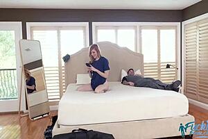 Lauren Phillips titty fucks in doggystyle with redhead milf curves.