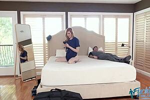 Lauren Phillips titty fucks in doggystyle with redhead milf curves.