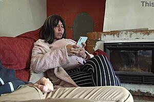 Perverted Stepmom Allows Stepson to Cum on Her Hairy Pussy During Pregnancy