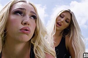 Huge Tits MILF Lesbians Kendra Sunderland and Hot Babe Kayley Gunner Dive into Steamy Lesbian Sex. Deep Dildo Fucking Follows