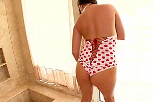 Jocelyn the pink cougar MILF takes on a huge cock for intense POV blowjob and facial cum finish