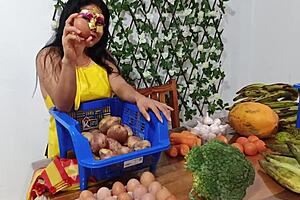 the vegetable vendor had no change. we ended up fucking doggystyle at her workplace.