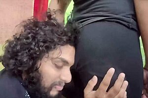 Indian couple shares sweet kisses and romantic moments with chubby wife riding big cock in bedroom.