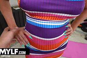 stepmom and stepsister team up to charm young man in shared adventure with two eager women