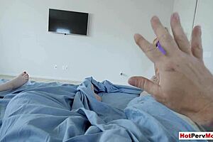 This Busty MILF Stepmom Gets Intimate with Stepson While Teen Rests Nearby