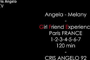 angela melany share cock in french threesome after work with lingerie scissoring