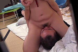 Big-breasted japanese student appears in secret footage from home with natural tits and massage details