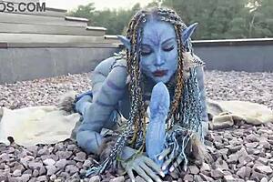 Brunette milf Monika Fox fists her ass and pussy with big dildo in forest