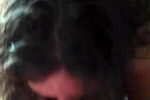 milf plays with pussy in bathtub then sucks step son's cock deep. she climbs on top for cum over her big boobs.