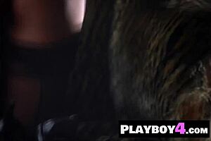 sexy milf with huge boobs poses in hot lingerie to show her curved body