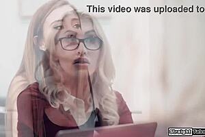 Blonde teen 18+ gets fingered by stepmoms boss in old and young 18+ cunilingus! Shaved pussy and small tits make it wild!