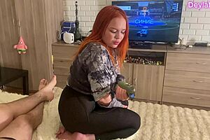 stepmom deylamoon's playing video games but then she fucks her stepson in s1e10. her big natural tits and pierced nipples make it so hot