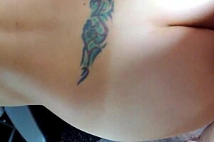 This milf with juicy ass moans loudly while fucking in various positions and ends with a powerful cumshot between her tits.