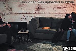 Petite criminal milf takes big dick parole officer in intense anal threesome at office. She bends over for hardcore doggystyle pounding.