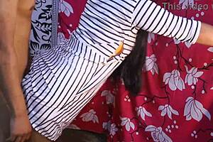 Desi Indian teen step sister with big tits moans loudly during hard pussy fuck and foreplay with boyfriend in viral video